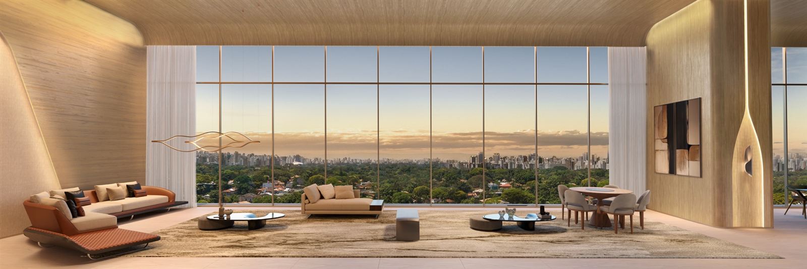 Living com vista panorâmica