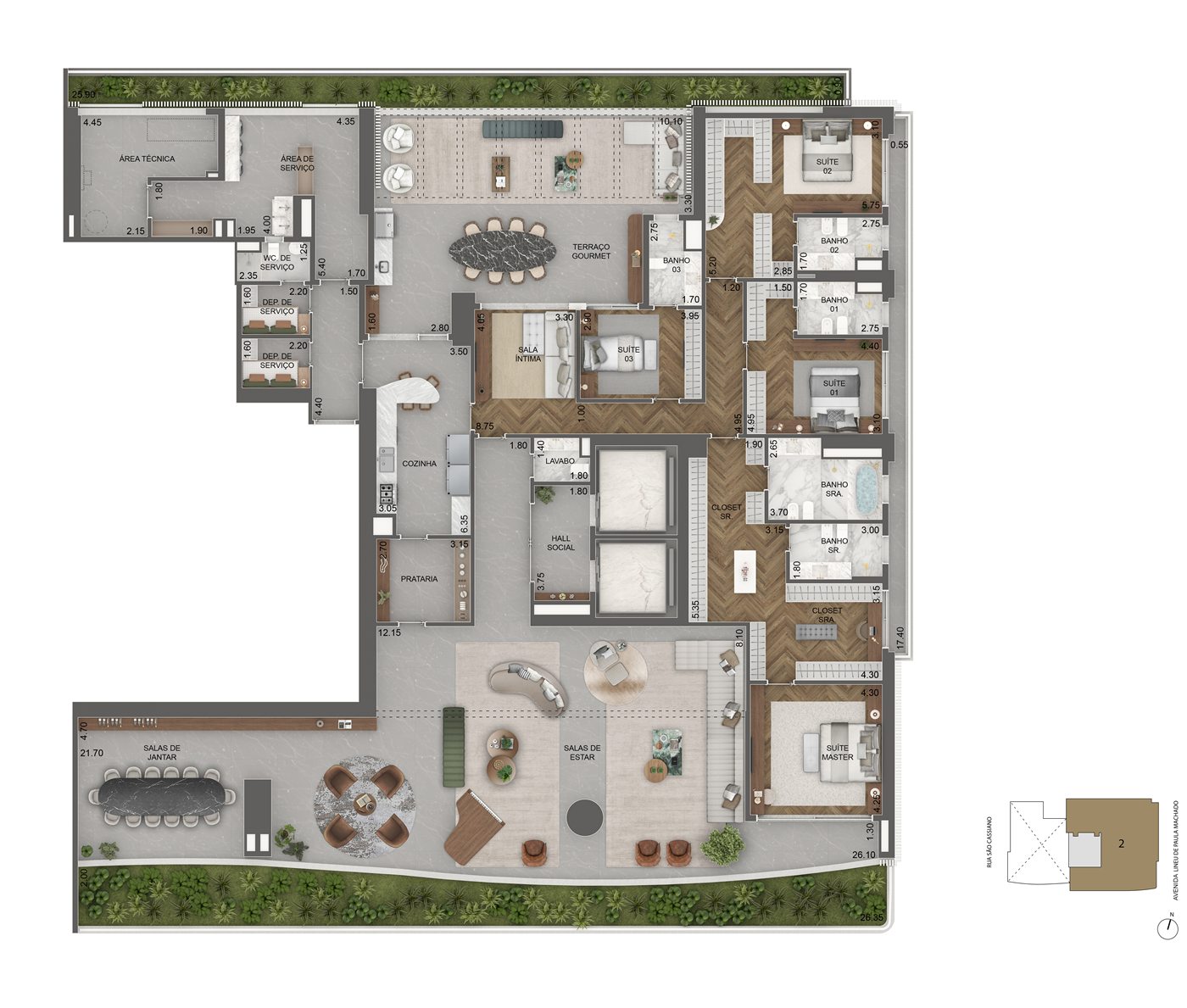 Planta Torre Venezia — Garden — Final 2, 639 m²